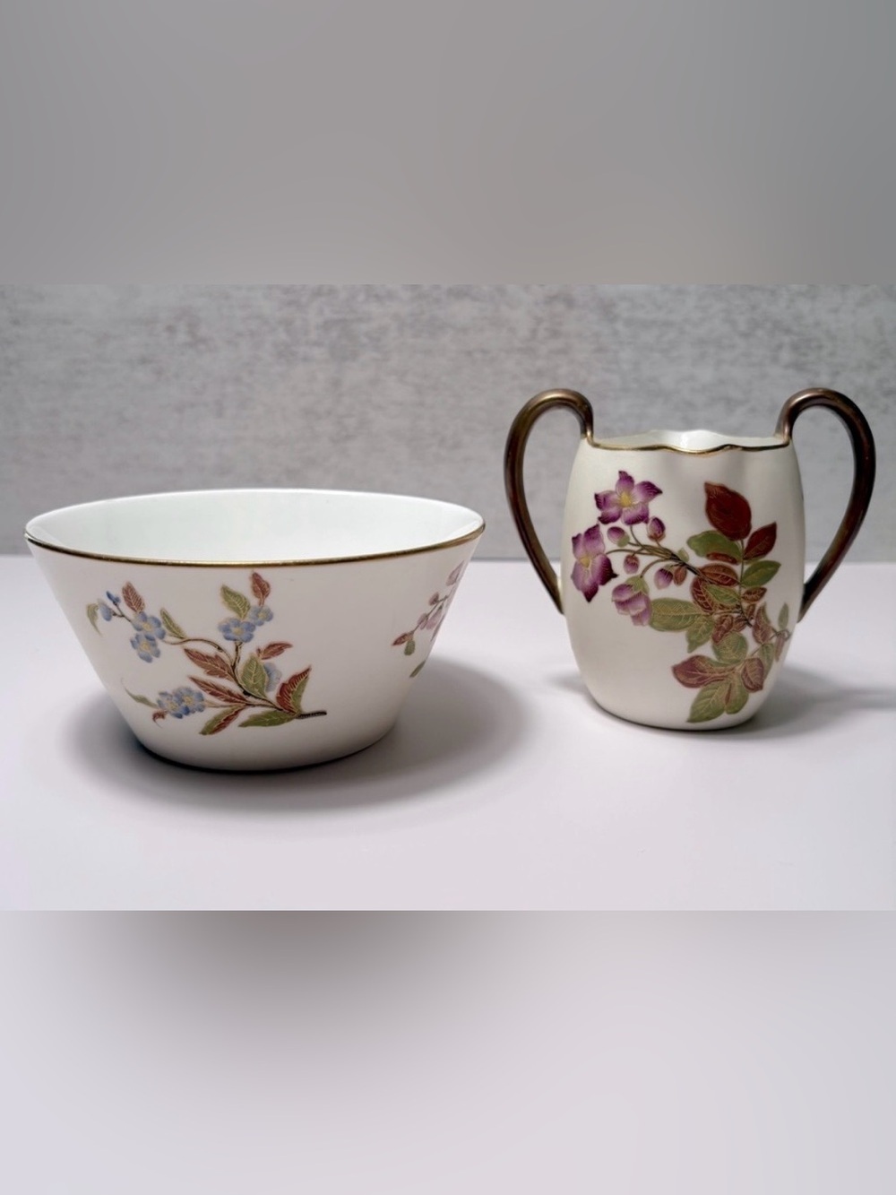 Royal Worcester Evesham Porcelain Bowl & Creamer-Preowned EUC-No Chips or Cracks